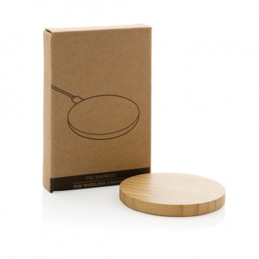 Logo trade promotional item photo of: Bamboo 15W wireless charger